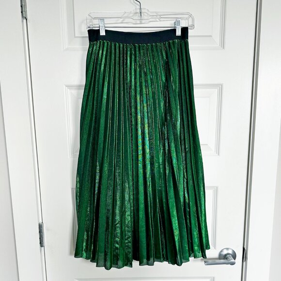 NWOT Runway Paris Metallic Midi Skirt - Picture 4 of 6